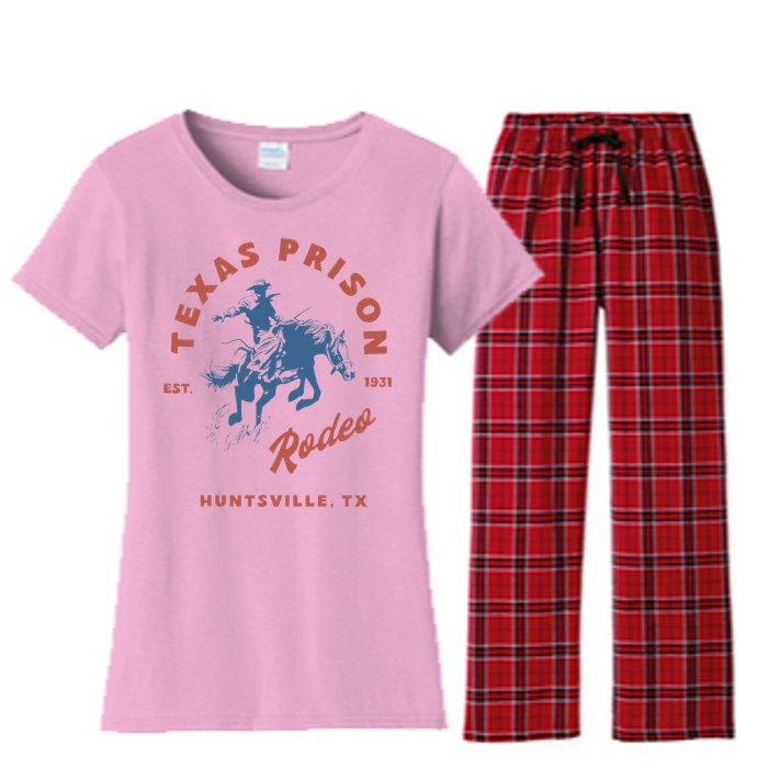 Texas Prison Rodeo Cowboy Western Women's Flannel Pajama Set