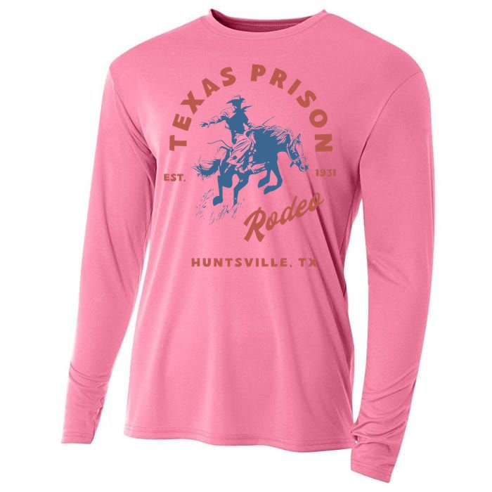 Texas Prison Rodeo Cowboy Western Cooling Performance Long Sleeve Crew