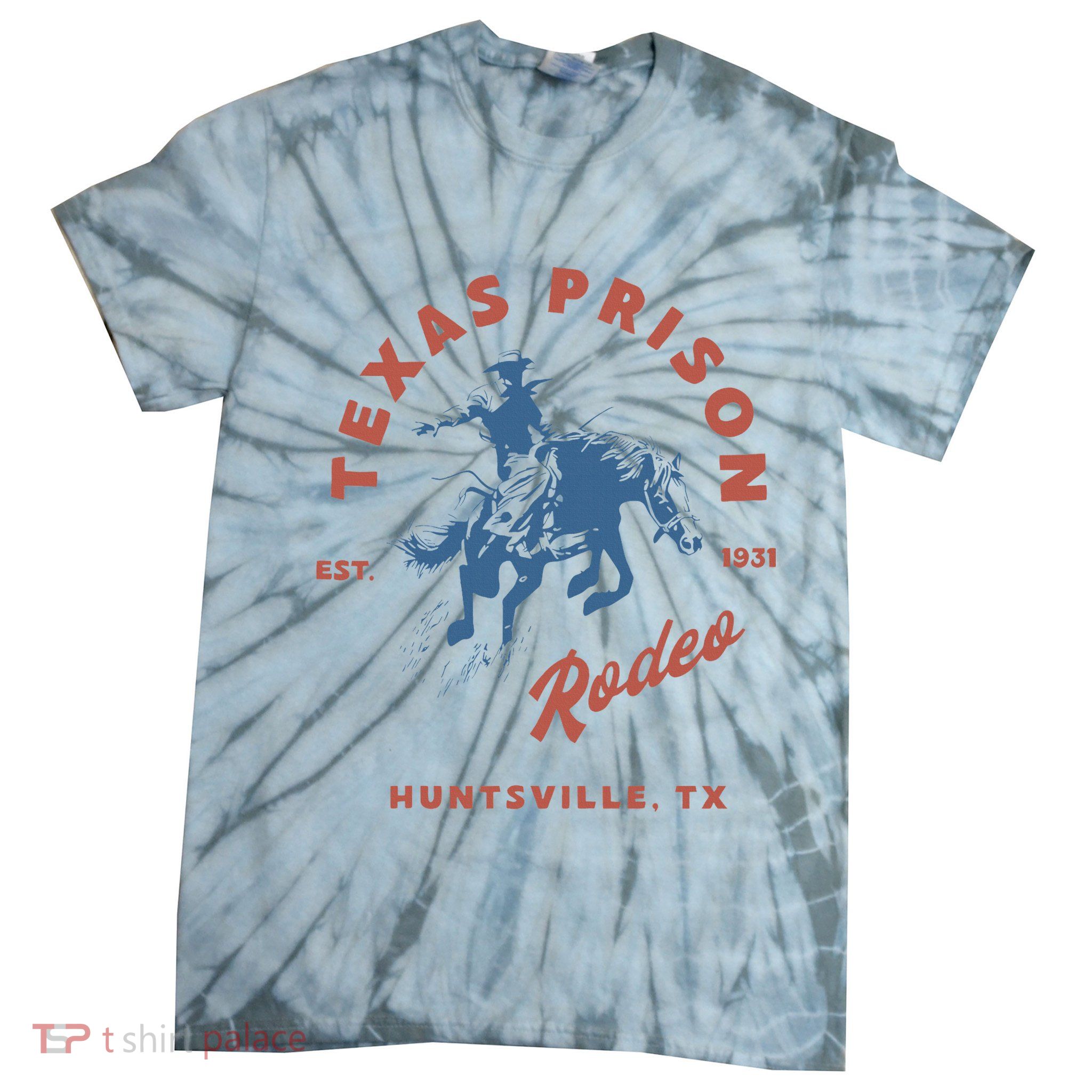 Texas Prison Rodeo Cowboy Western Tie-Dye T-Shirt