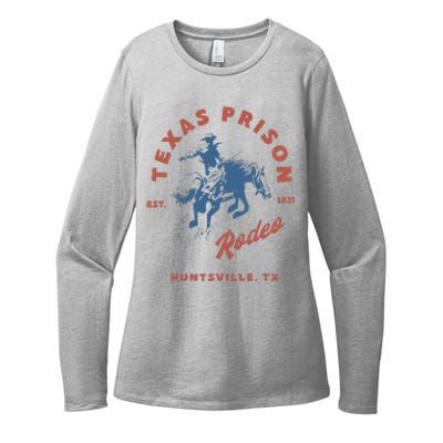 Texas Prison Rodeo Cowboy Western Womens CVC Long Sleeve Shirt