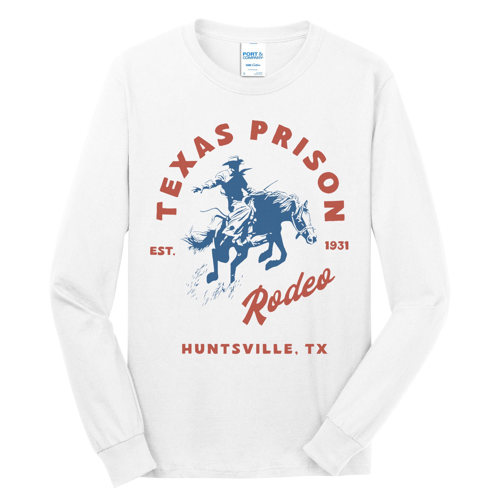 Texas Prison Rodeo Cowboy Western Tall Long Sleeve T-Shirt