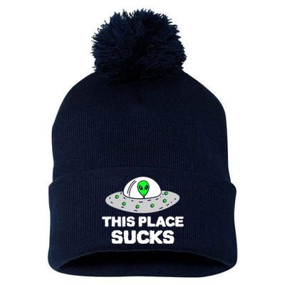 This Place Sucks Pom Pom 12in Knit Beanie