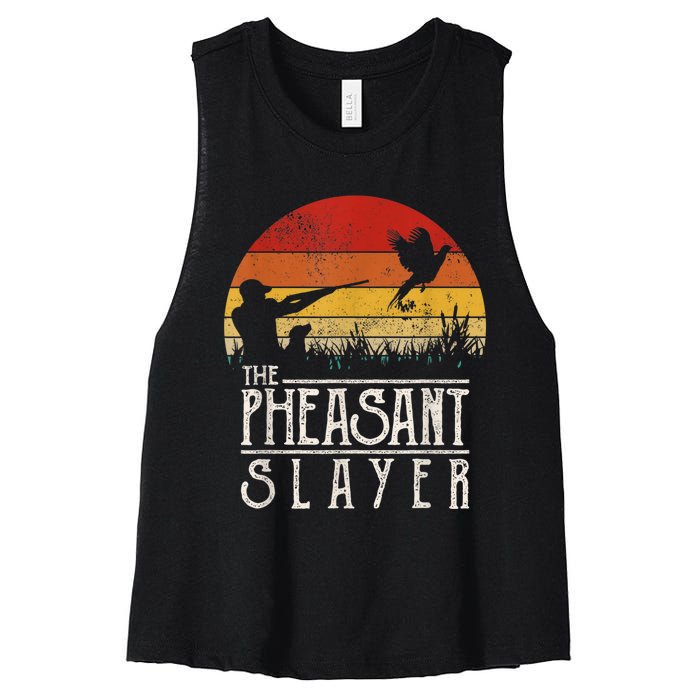 The Pheasant Slayer Vintage Women's Racerback Cropped Tank