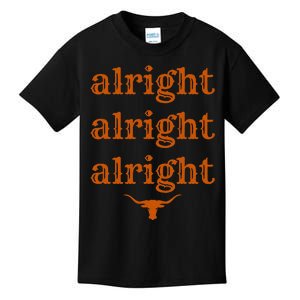 Texas Pride State USA Alright Alright Alright Texas Longhorn Kids T-Shirt