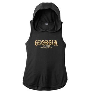 The Peach State Georgia Ladies PosiCharge Tri-Blend Wicking Draft Hoodie Tank