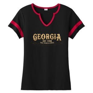 The Peach State Georgia Ladies Halftime Notch Neck Tee