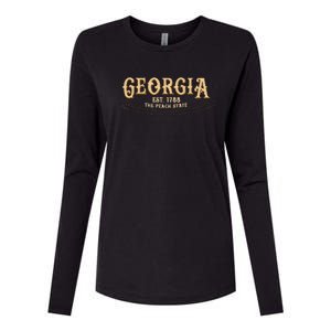 The Peach State Georgia Womens Cotton Relaxed Long Sleeve T-Shirt