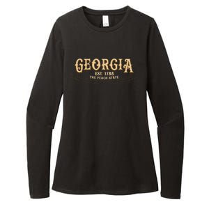 The Peach State Georgia Womens CVC Long Sleeve Shirt