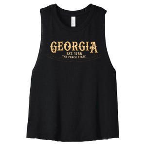 The Peach State Georgia Women's Racerback Cropped Tank