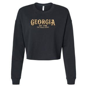 The Peach State Georgia Cropped Pullover Crew