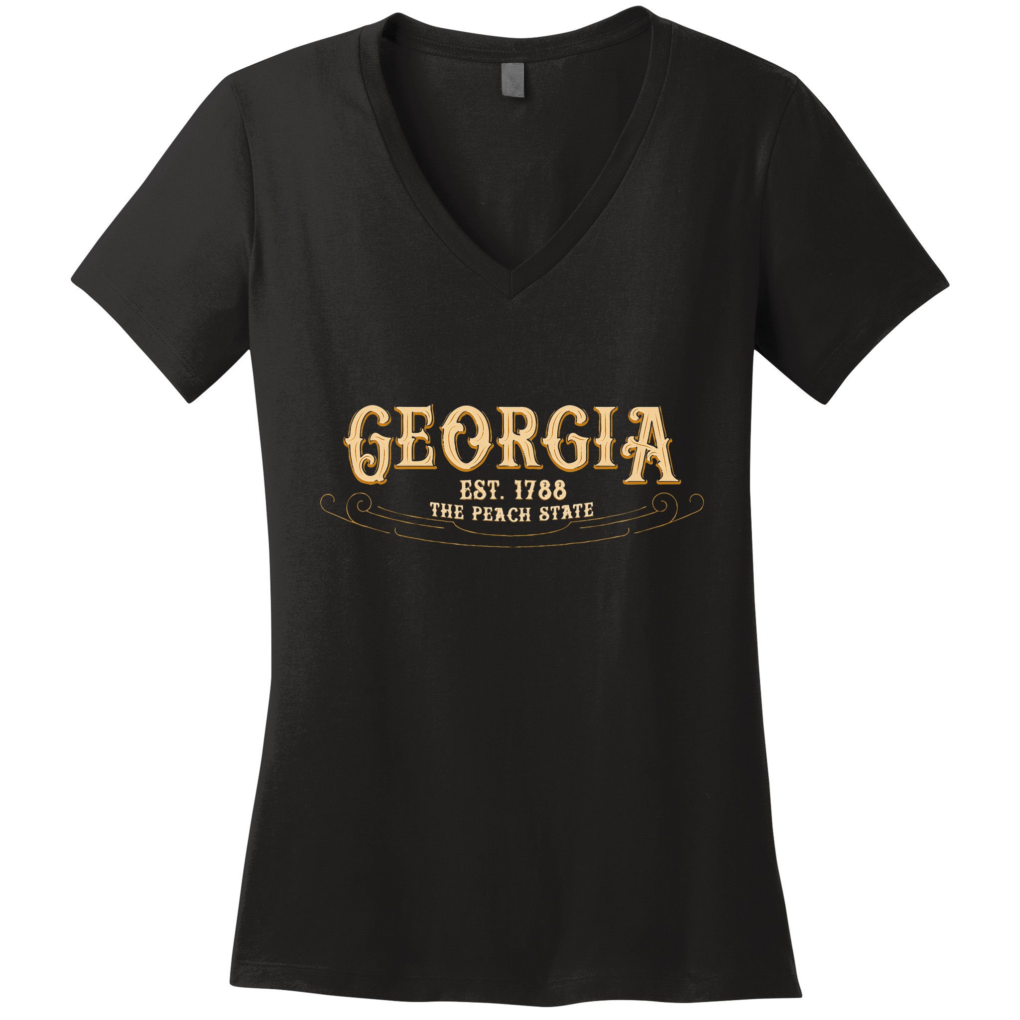 The Peach State Georgia Women's V-Neck T-Shirt