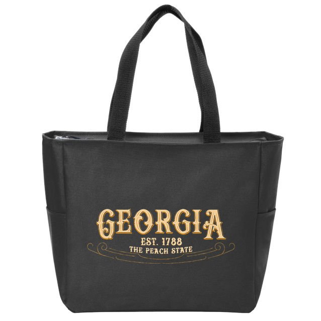 The Peach State Georgia Zip Tote Bag