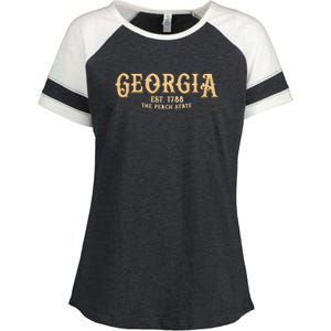 The Peach State Georgia Enza Ladies Jersey Colorblock Tee