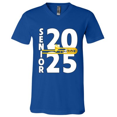 Trombone Player Senior Class Of 2025 Marching Band Student Great Gift V-Neck T-Shirt