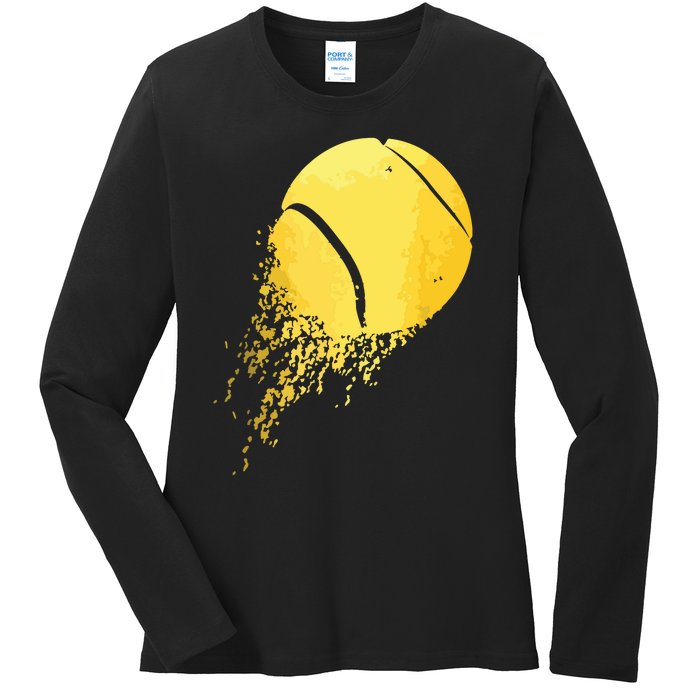 Tennis Player Sports Vintage Tennis Ladies Long Sleeve Shirt