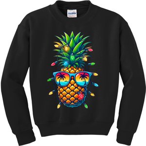 Tropical Pineapple Sunglass Christmas Lights Xmas In July Tank Top Kids Sweatshirt