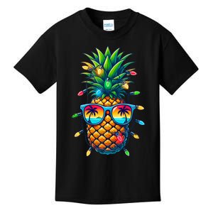 Tropical Pineapple Sunglass Christmas Lights Xmas In July Tank Top Kids T-Shirt