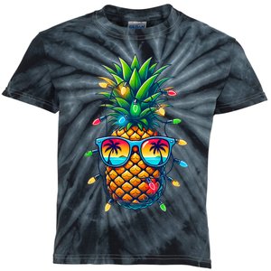 Tropical Pineapple Sunglass Christmas Lights Xmas In July Tank Top Kids Tie-Dye T-Shirt