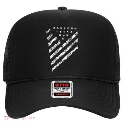 Tactical Pro Supply Patriotic American Flag High Crown Mesh Back Trucker Hat