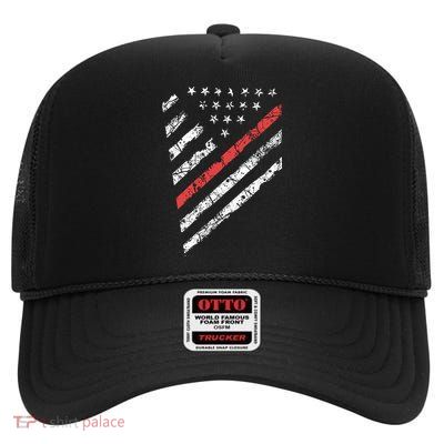 Tactical Pro Supply Patriotic American Flag High Crown Mesh Back Trucker Hat