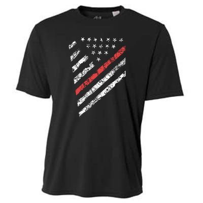 Tactical Pro Supply Patriotic American Flag Cooling Performance Crew T-Shirt