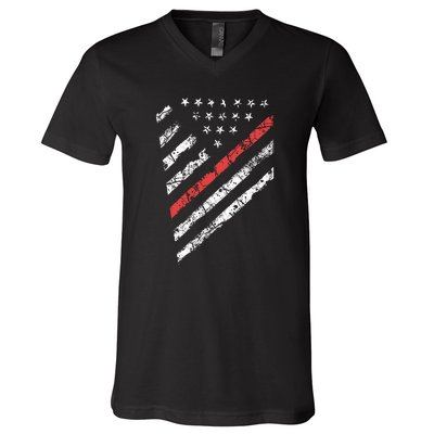 Tactical Pro Supply Patriotic American Flag V-Neck T-Shirt