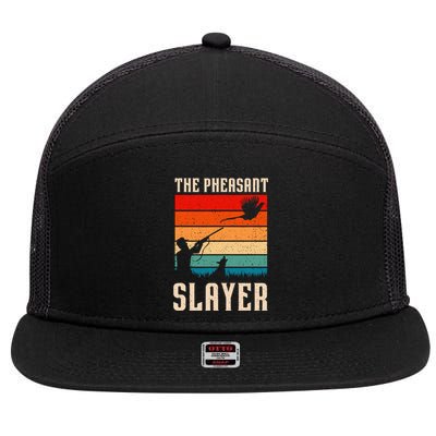 The Pheasant Slayer Funny Bird Hunting 7 Panel Mesh Trucker Snapback Hat