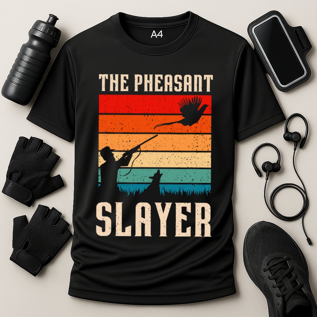 The Pheasant Slayer Funny Bird Hunting Performance Shirt