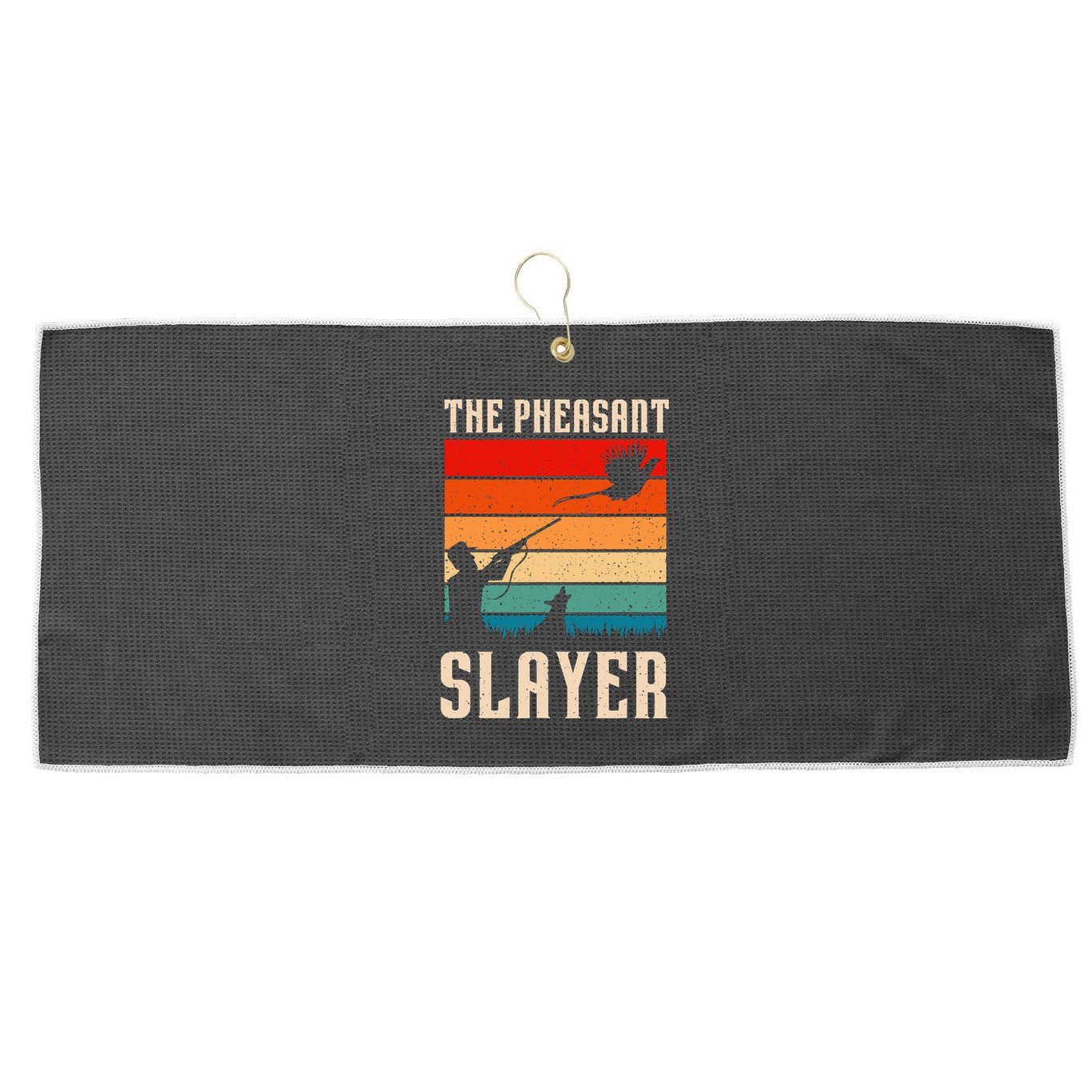 The Pheasant Slayer Funny Bird Hunting Large Microfiber Waffle Golf Towel