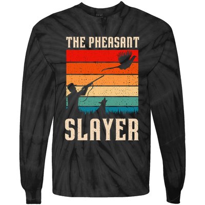 The Pheasant Slayer Funny Bird Hunting Tie-Dye Long Sleeve Shirt