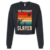 The Pheasant Slayer Funny Bird Hunting Cropped Pullover Crew