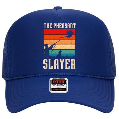 The Pheasant Slayer Funny Bird Hunting High Crown Mesh Back Trucker Hat