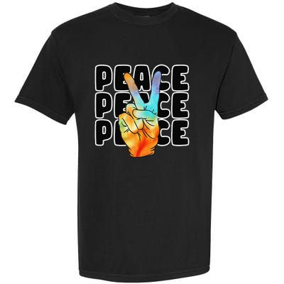 TieDye Peace Symbol Fun Nostalgic Retro 1960's Hippie 70's Garment-Dyed Heavyweight T-Shirt