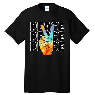 TieDye Peace Symbol Fun Nostalgic Retro 1960's Hippie 70's Tall T-Shirt