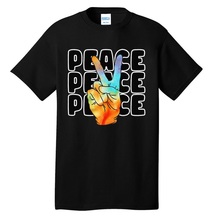 TieDye Peace Symbol Fun Nostalgic Retro 1960's Hippie 70's Tall T-Shirt