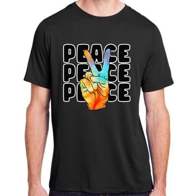 TieDye Peace Symbol Fun Nostalgic Retro 1960's Hippie 70's Adult ChromaSoft Performance T-Shirt