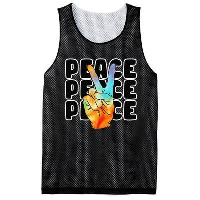 TieDye Peace Symbol Fun Nostalgic Retro 1960's Hippie 70's Mesh Reversible Basketball Jersey Tank