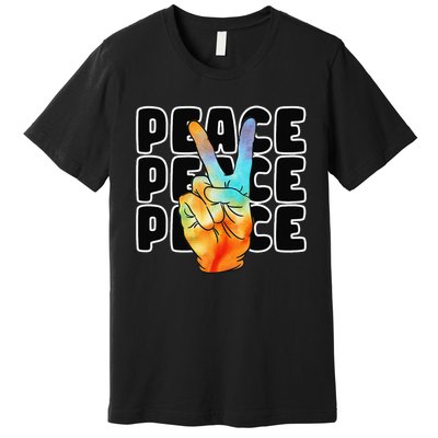 TieDye Peace Symbol Fun Nostalgic Retro 1960's Hippie 70's Premium T-Shirt