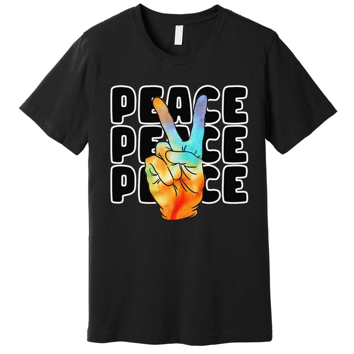 TieDye Peace Symbol Fun Nostalgic Retro 1960's Hippie 70's Premium T-Shirt