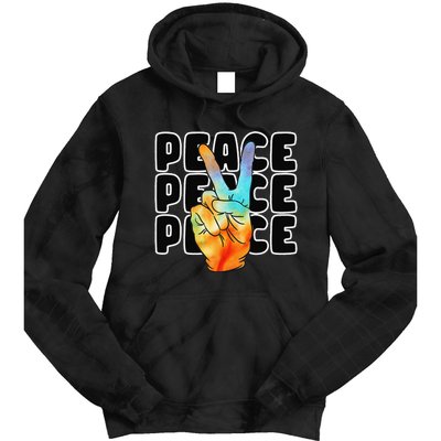 TieDye Peace Symbol Fun Nostalgic Retro 1960's Hippie 70's Tie Dye Hoodie