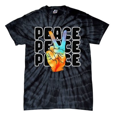 TieDye Peace Symbol Fun Nostalgic Retro 1960's Hippie 70's Tie-Dye T-Shirt