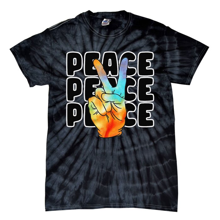 TieDye Peace Symbol Fun Nostalgic Retro 1960's Hippie 70's Tie-Dye T-Shirt