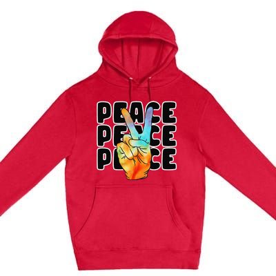 TieDye Peace Symbol Fun Nostalgic Retro 1960's Hippie 70's Premium Pullover Hoodie