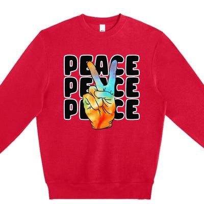 TieDye Peace Symbol Fun Nostalgic Retro 1960's Hippie 70's Premium Crewneck Sweatshirt