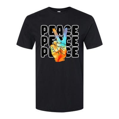 TieDye Peace Symbol Fun Nostalgic Retro 1960's Hippie 70's Softstyle CVC T-Shirt