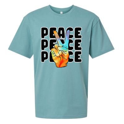 TieDye Peace Symbol Fun Nostalgic Retro 1960's Hippie 70's Sueded Cloud Jersey T-Shirt