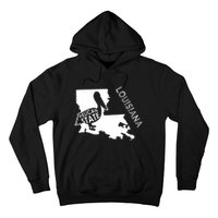 The Pelican State Louisiana Map Outline Graphic Pride Gift Hoodie