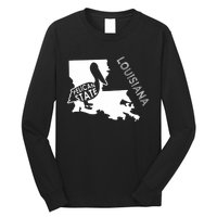 The Pelican State Louisiana Map Outline Graphic Pride Gift Long Sleeve Shirt