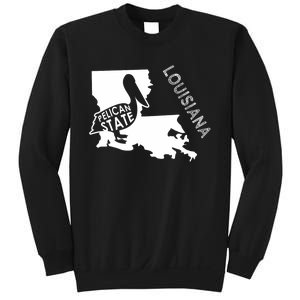 The Pelican State Louisiana Map Outline Graphic Pride Gift Sweatshirt