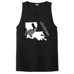 The Pelican State Louisiana Map Outline Graphic Pride Gift PosiCharge Competitor Tank